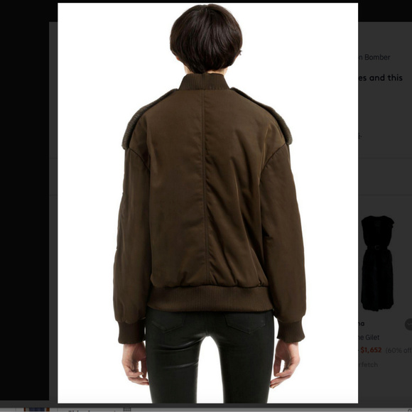 Blancha Brown Mink Fur & Nylon Bomber Jacket Sz 40 - Picture 2 of 8